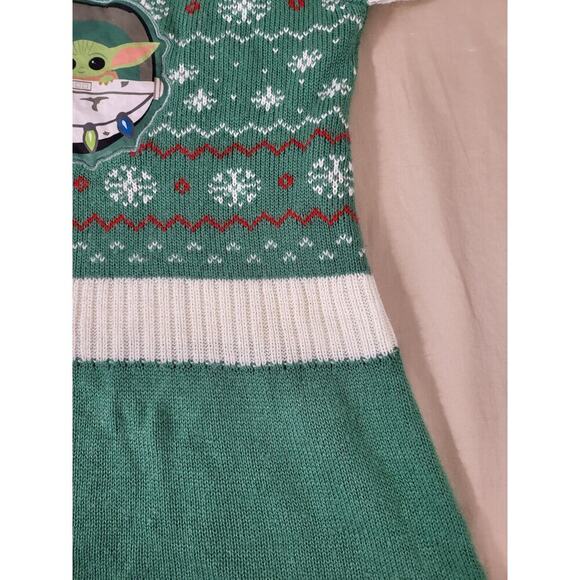 Star Wars Baby Yoda Grogu Dress Green Sweater Dress Casual Wear Girls Size 6-6X - Picture 5 of 16